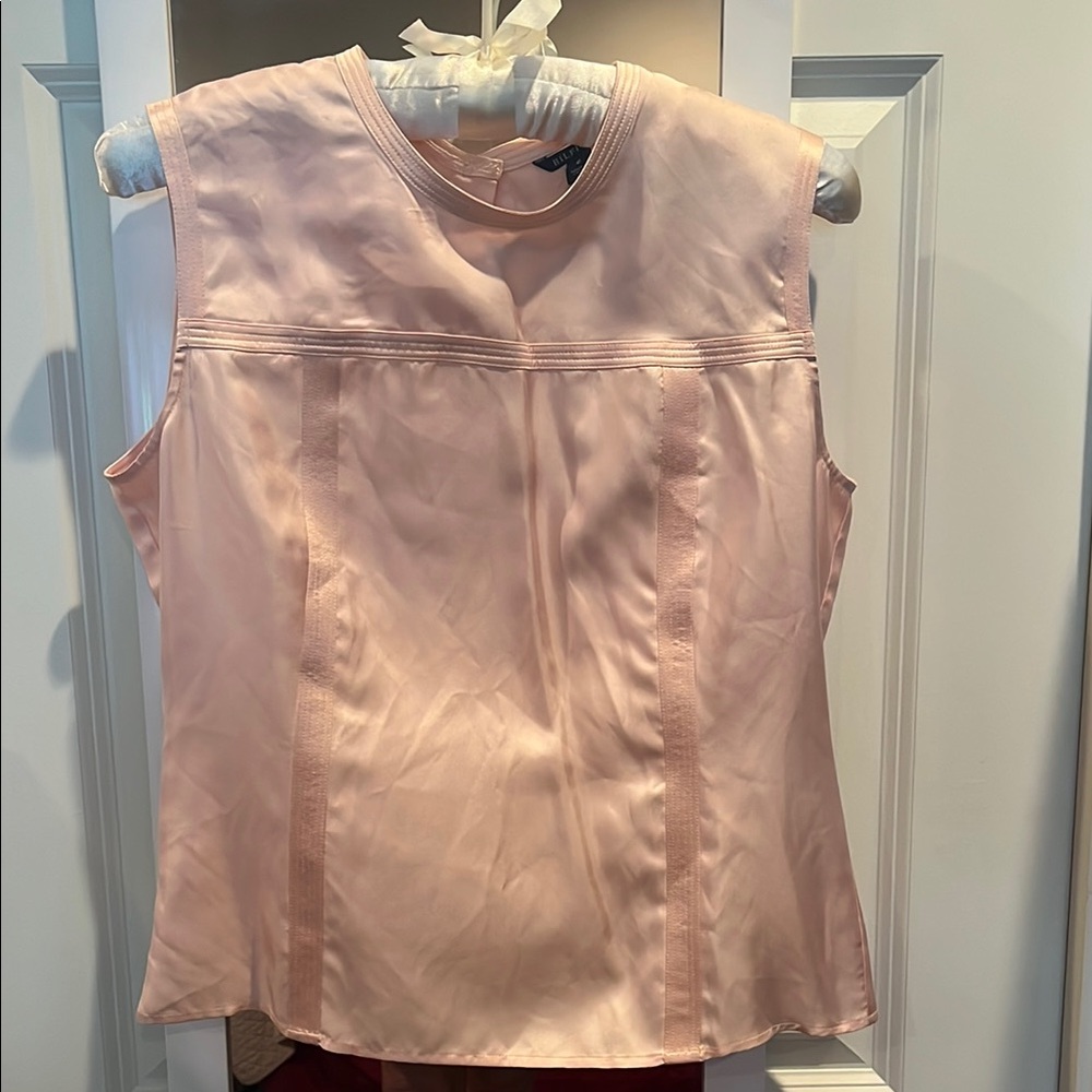 NWT Tommy Hilfiger Elegant Pink  Silk Sleeveless Top 6 button back